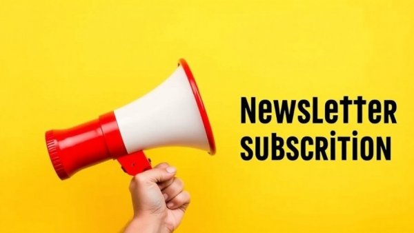 Subscribe to our Newsletter banner with megaphone.