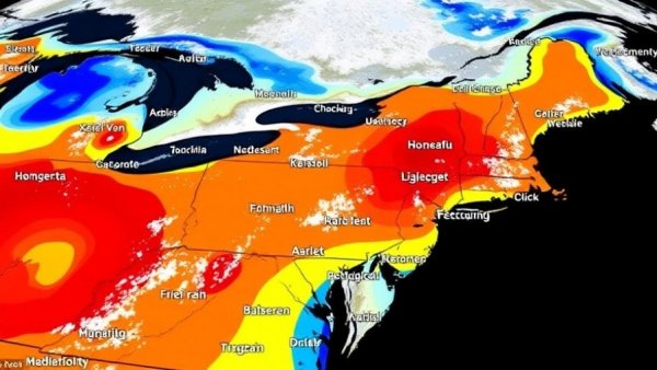 Weather map showing forecast of widespread sleet and freezing rain.