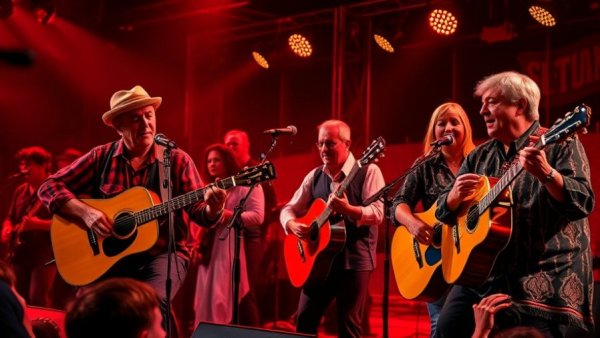 Live music performance at weekend events in the Sandhills, vibrant stage.