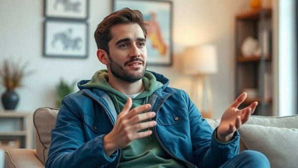 Casual man discusses Seedance 2.0 AI Creative Decisions in cozy setting.