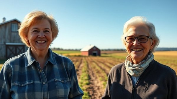 Smiling women on a farm highlighting conservation efforts in Moore County.