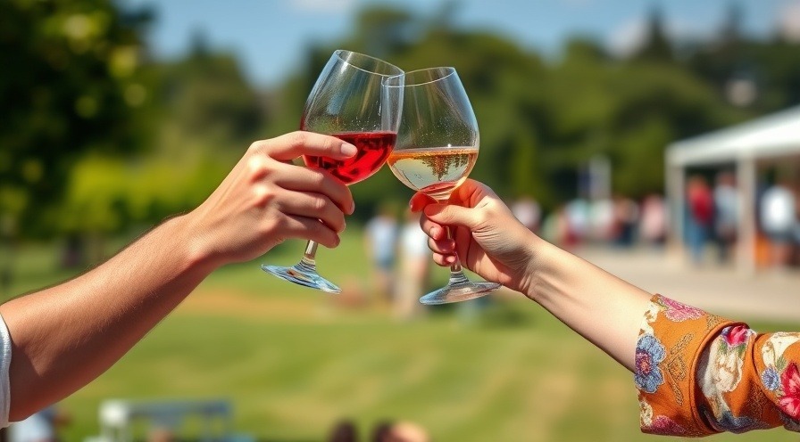 Two people toast with wine glasses at a Southern Pines events gathering.