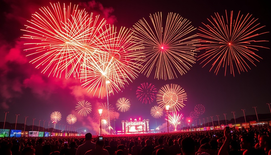 Fourth of July celebration fireworks lighting up the night sky.