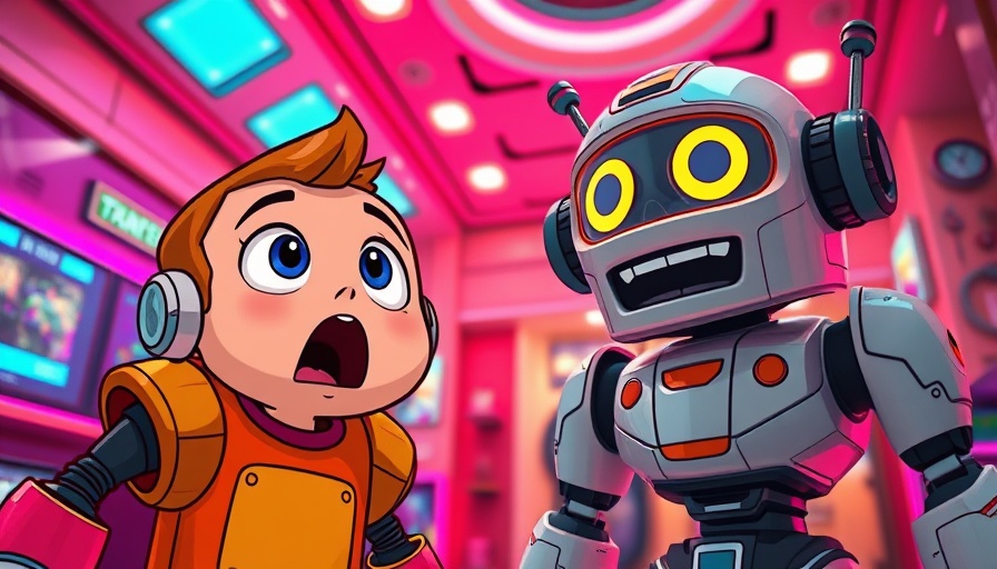 Google AI Image Editing cartoon scene with character and robot.