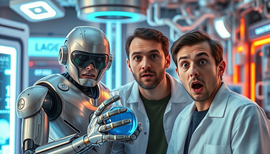 AI Non-Hallucinogenic Psychedelics futuristic science scene with robotic scientist