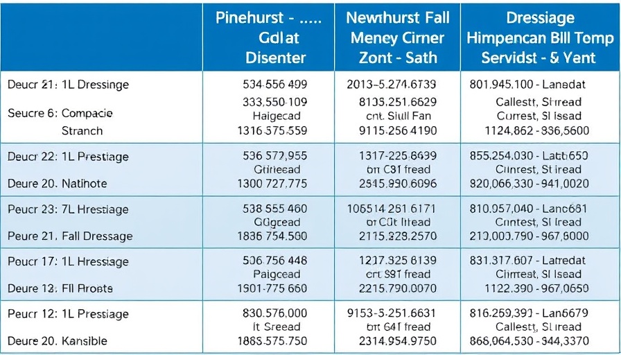 Pinehurst Fall Dressage schedule featuring event details.