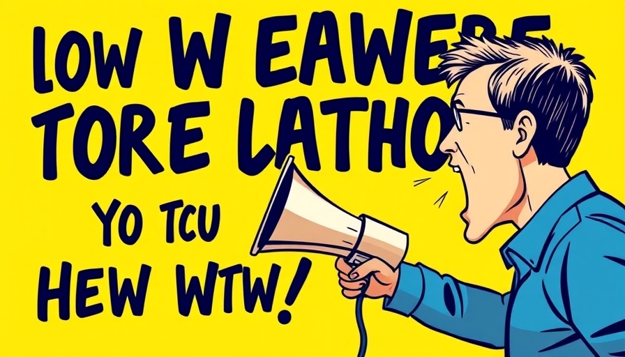 Megaphone urging newsletter subscription on a yellow background.