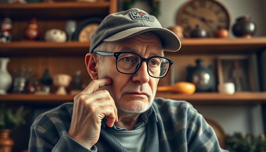 Older man pondering in cozy home, reflecting on Retirement Honeymoon Phase.