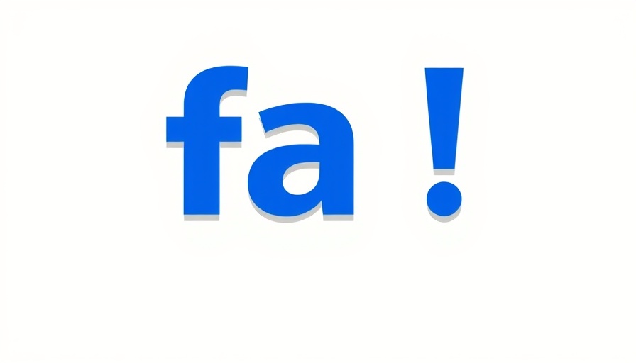 Blue letters 'fa!' on pale background, simple design.