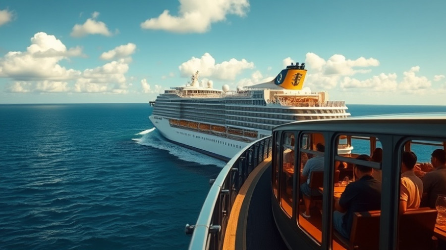 Luxurious cruise ship and train car dining experience with scenic views.