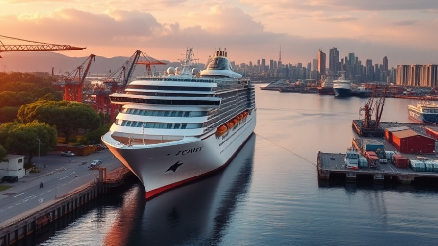 A cruise ship at Port Milwaukee illustrating growth and development.