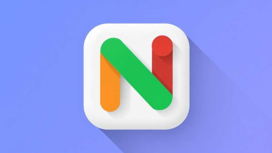 Simple Google News icon with primary colors in a digital illustration style.