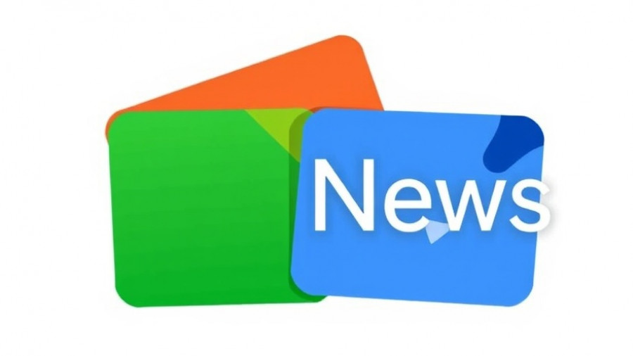Colorful Google News icon on a digital card stack.