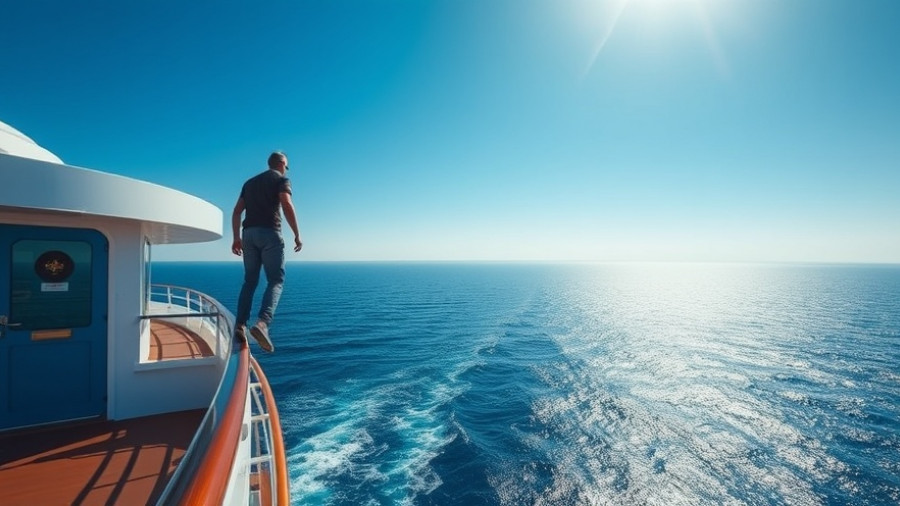 Royal Caribbean cruise ship balcony edge view over ocean.