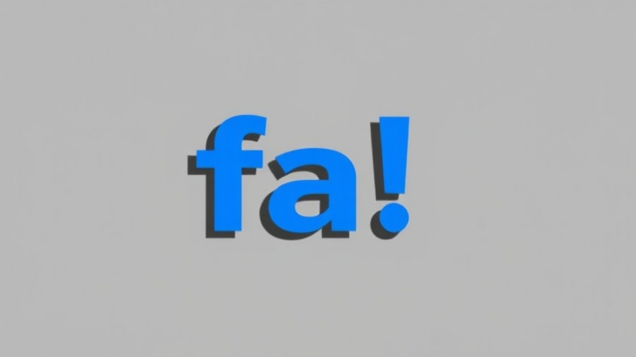 Bold blue text 'fa!' on gray background.