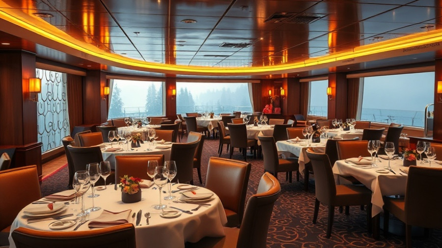 Luxurious cruise dining area, Uniworld Fleet Expansion 2027 interior.