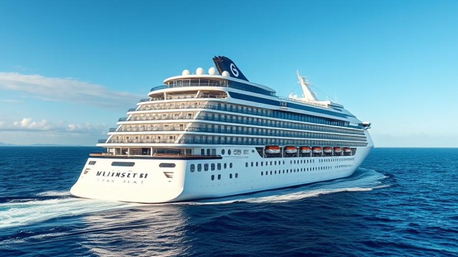 First Royal Caribbean cruise tips: modern cruise ship sailing in the ocean.