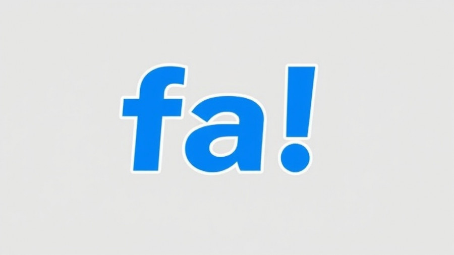 Stylized 'fa!' text in blue on light gray background