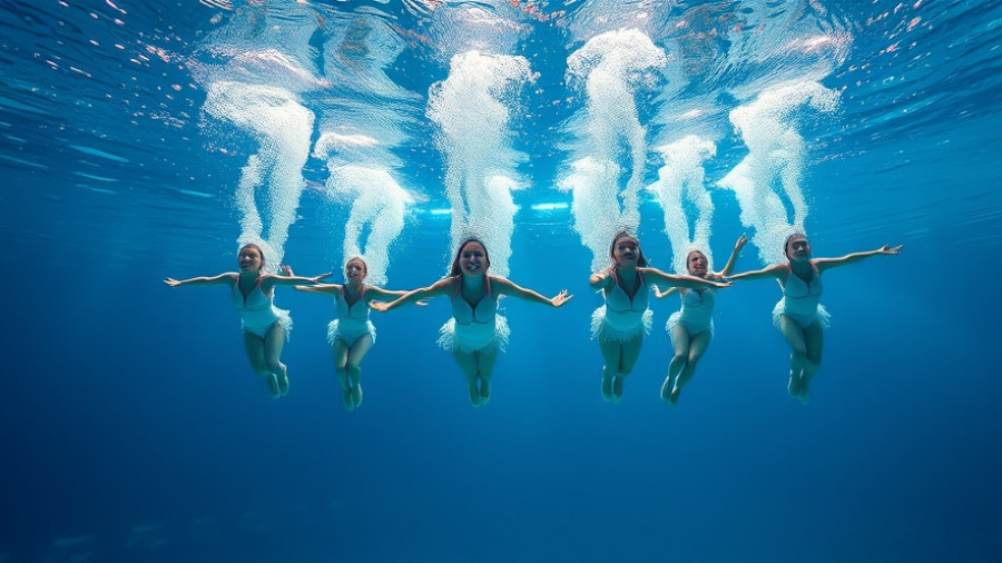 Underwater performers in Royal Caribbean AquaTheater pool.