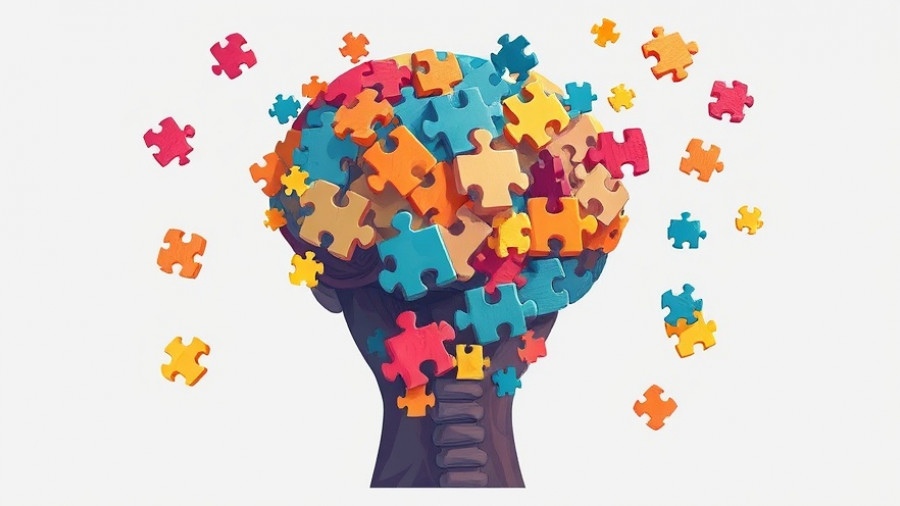 Illustrated head with puzzle pieces depicting hospital delirium.