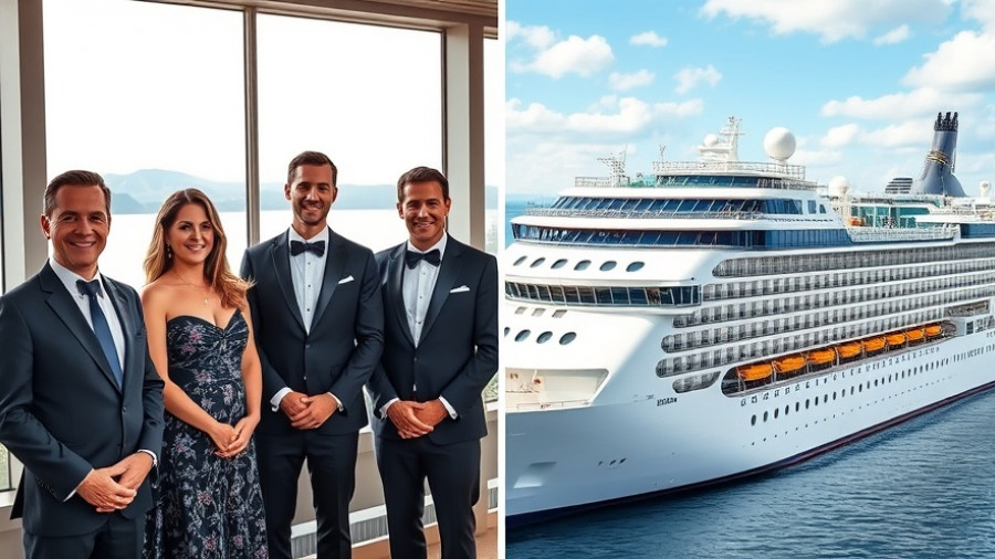 Celebrity Apex cruise ship at Port Canaveral with crew members smiling indoors.