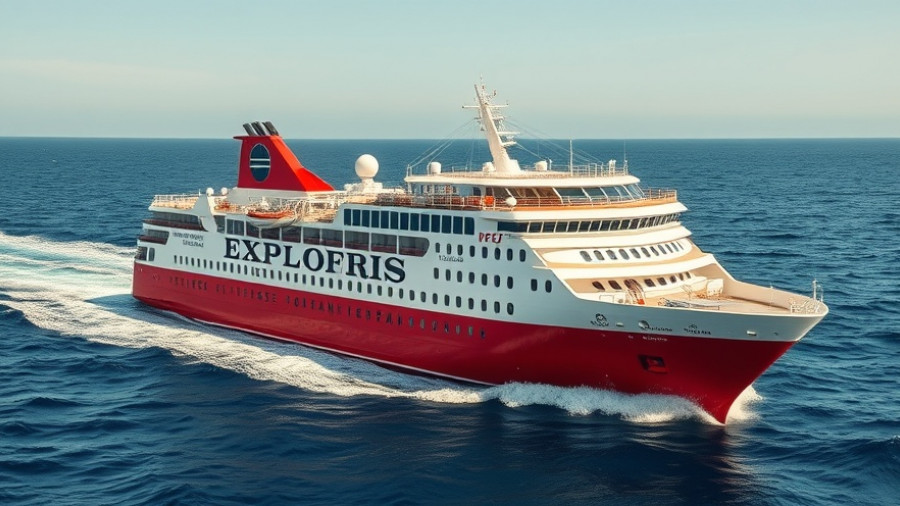 Exploris liquidation expedition cruise ship sailing on blue ocean