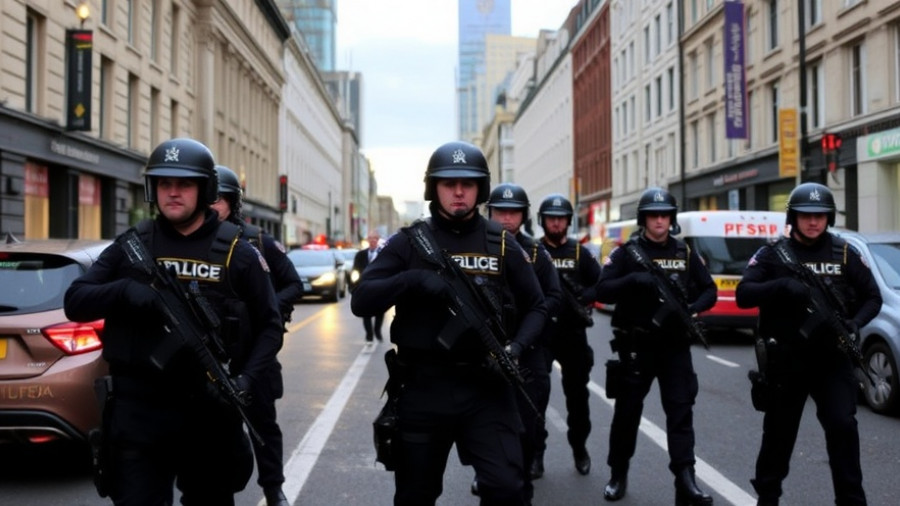 Armed police close Wellington street