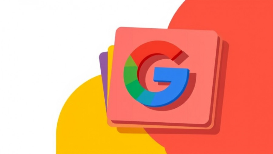 Google News icon with layered cards in flat design.