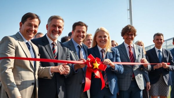 Officials at Galveston opening fourth cruise terminal ceremony.