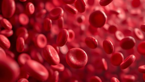 3D illustration of red blood cells related to anemia in older adults.