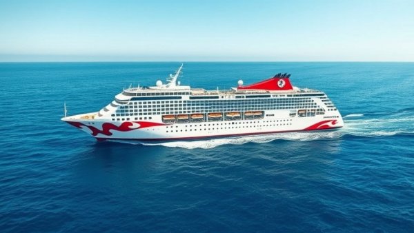 Exploris One cruise ship sails across the blue ocean.