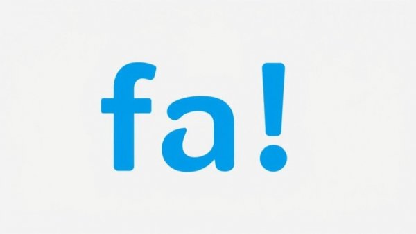 Simple lowercase blue text 'fa!' on gray background.