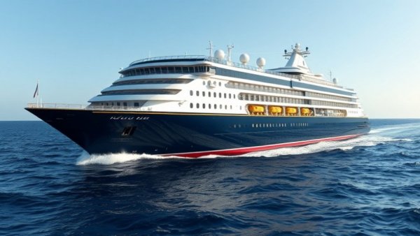 Luxurious cruise ship on Caribbean cruise itinerary.