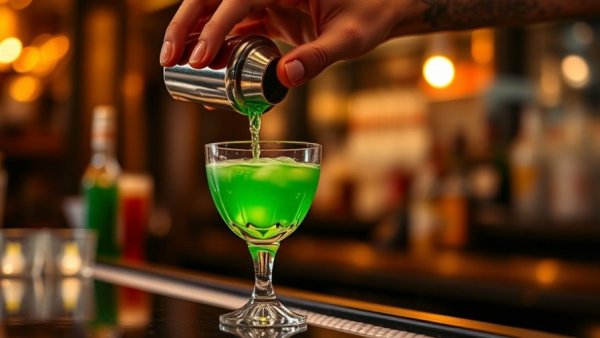 Elegant cocktail pouring at a refined bar, showcasing Princess Cruises Exclusive Cocktails.