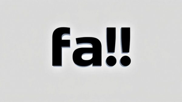 Modern typography 'fa!' on light gray background