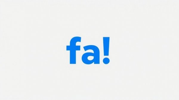 Bold blue 'fa!' text on gray background