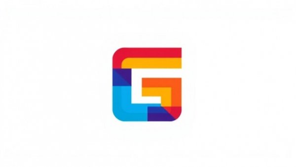 Colorful minimalist logo with layered rectangles.