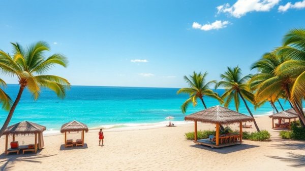 Royal Caribbean cabanas and beach on a sunny day, November 30, 2025.