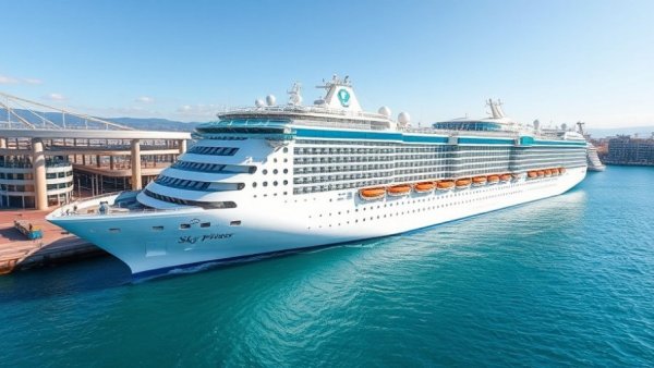 Sky Princess cruise ship at port for homeporting program.