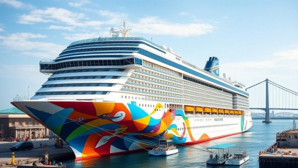 Norwegian Cruise Line 2027-28 Deployment cruise ship docked at port.