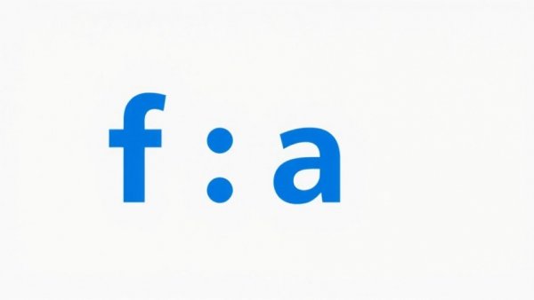 Simple blue text 'fa!' on gray background.