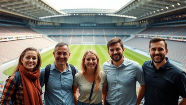 Viking Football Federation Partnership group photo at stadium.