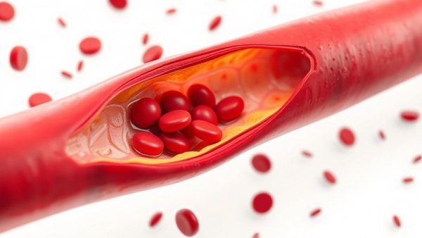 3D illustration of blood vessel with plaque related to cardiovascular risk factors