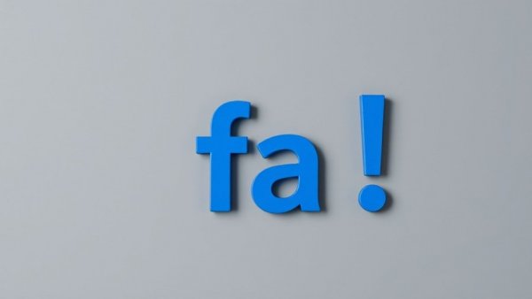 Abstract blue text 'fa!' on gray background