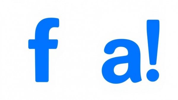 Illustration of blue letters 'fa!' on neutral background