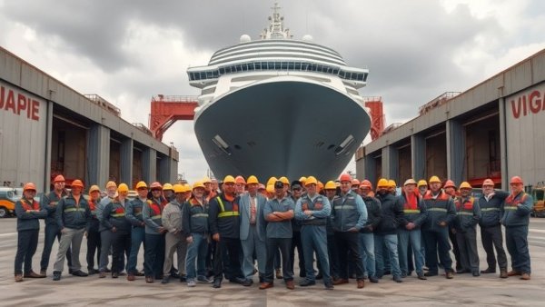 Costa ship in drydock with workers ahead of winter season.