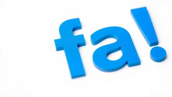 Minimalist blue 'fa!' typography design.