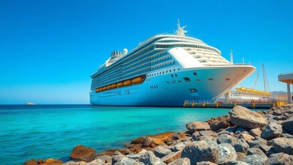 Allure of the Seas in port celebrating 15 years of service.