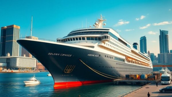 Carnival Fun Italian Style 2027 cruise liner at port with city skyline