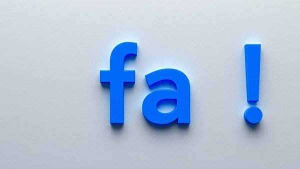 Blue 'fa!' text on gray background